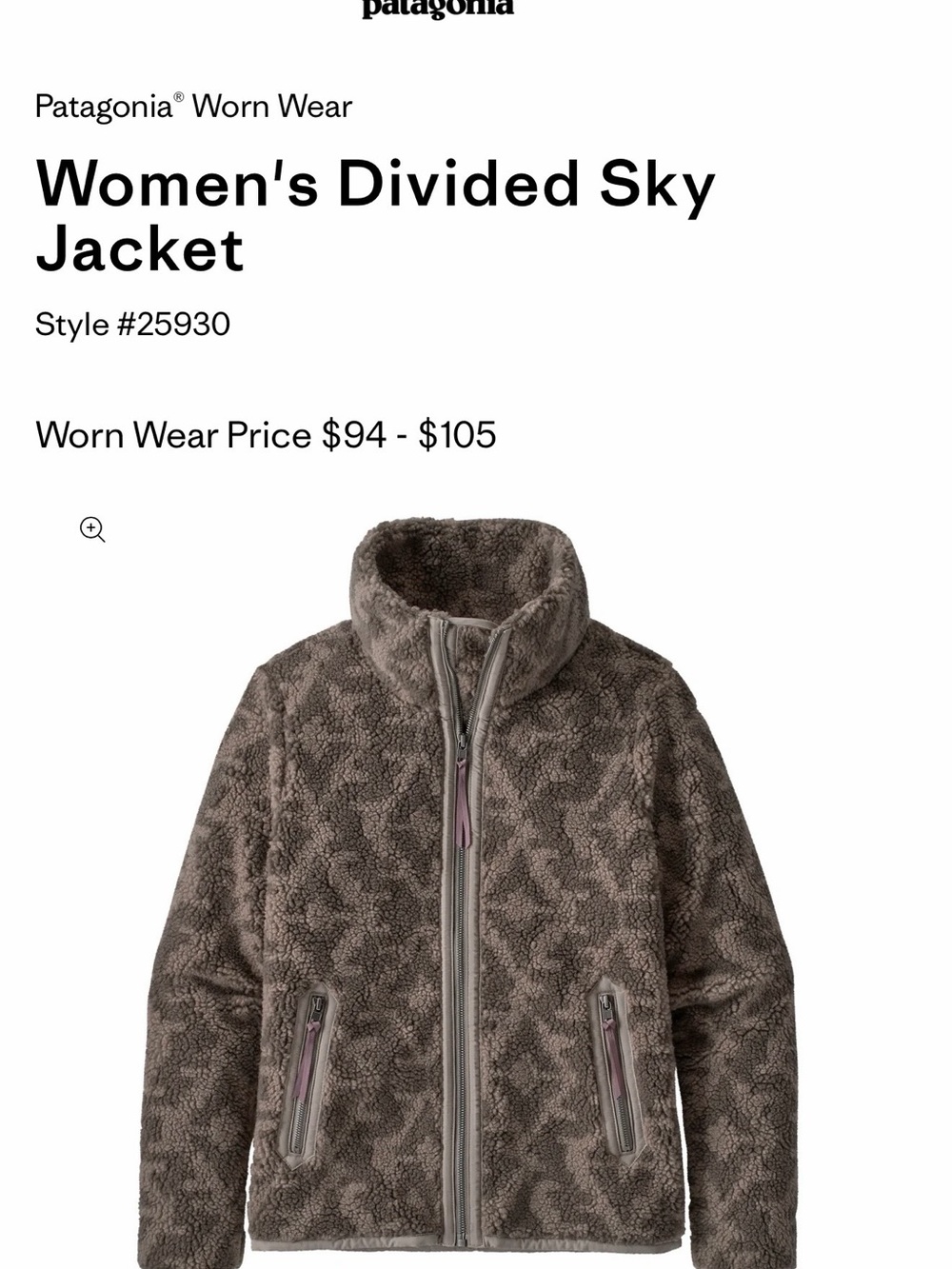 BNWOT Patagonia Women's Divided Sky Jacket -  size L